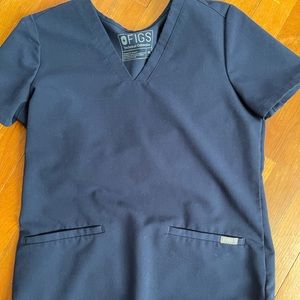 Figs Casma Navy Scrub Top